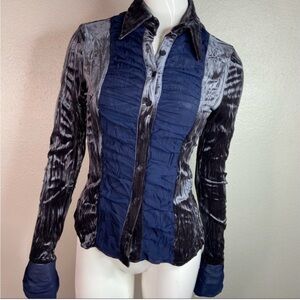 Surrealist Velvet Button-Up Shirt